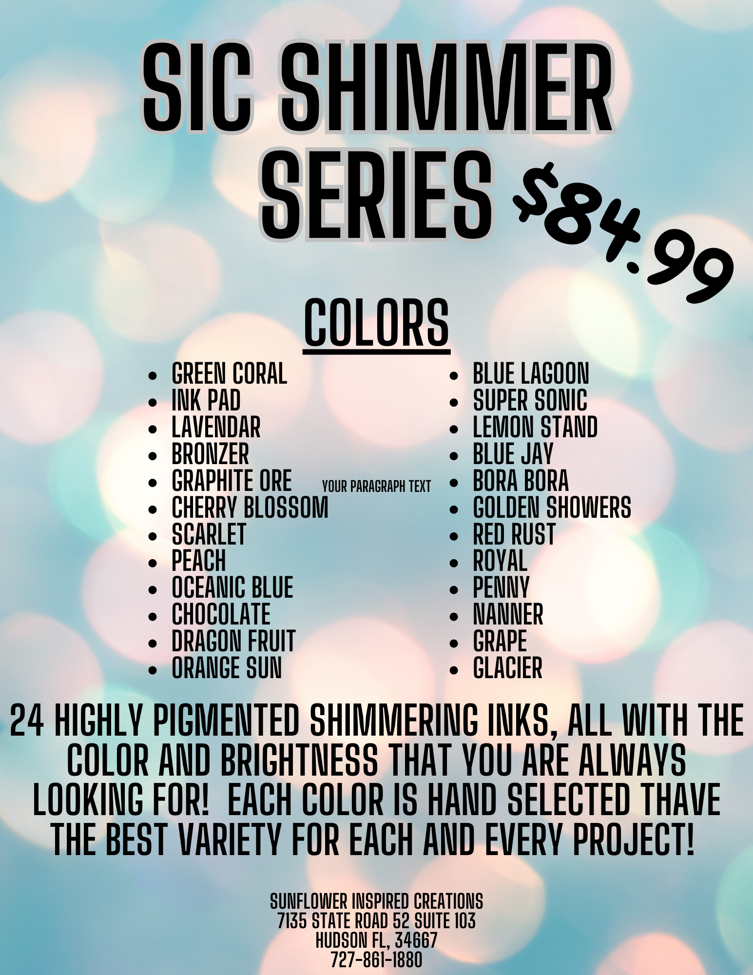 SIC Shimmer Series Alcohol Inks
